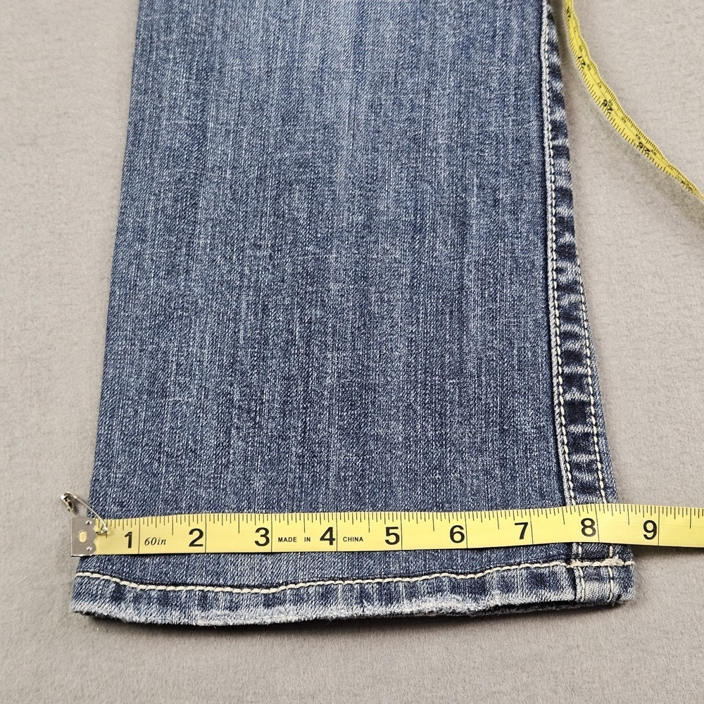 Miss Me Women's Boot Cut Jeans Size 27 Medium Wash Distressed Fleur De Lis READ - Picture 9 of 13